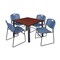 Kee/Zeng Square Cherry Table/4 Blue Chairs, Square, 42", 42" W, 29" H, Cherry TB4242CHBPBK44BE - alternate 1